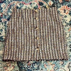 Ann Taylor Brown and Cream Tweed Mini Skirt